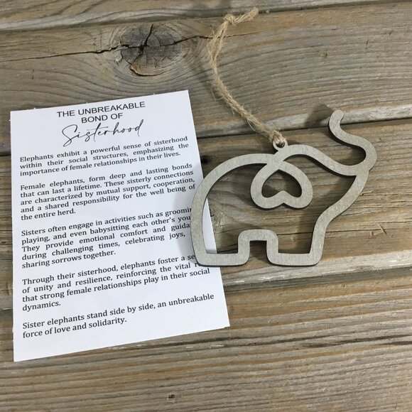 Sister Unbreakable Bond Elephant Story Card Ornament - Picture 5 of 5